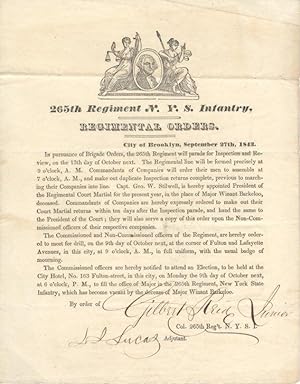 Regimental Orders, 265th Regiment New York State Infantry