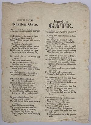 Garden Gate and Answer to the Garden Gate (Broadside Ballad)