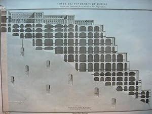 Gravure XIXe siècle par Adam : Coupe des Fondements du Temple où l'on voit l'intérieur de ses Cav...