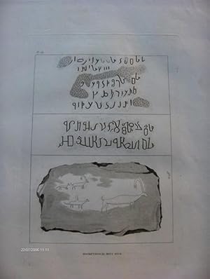 Gravure XIXe siècle : Inscriptions du Mont Sinaï. PHOTO disponible sur demande (La zone claire da...