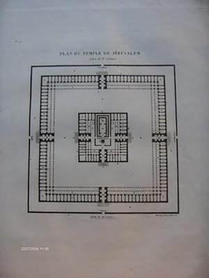 Gravure XIXe siècle : Plan du Temple de Jérusalem selon le P. Calmet. PHOTO disponible sur demand...