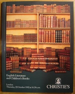 English Literature and Children's Books; 22 October 1992; Sale No. 4893
