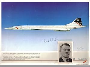 Sir Frank Whittle / signed color photograph (a Glasgow Squadron Print) of the Concorde SST, with ...