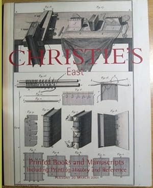 Printed Books and Manuscripts: Including Printing History and Reference; 20 March 2001; Sale 8549