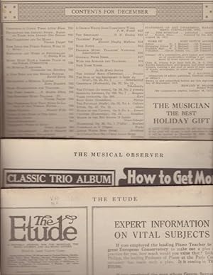 Sample Trio of 20th Century Music Periodicals 1915: THE ETUDE [and] THE MUSICIAN [and] THE MUSICA...