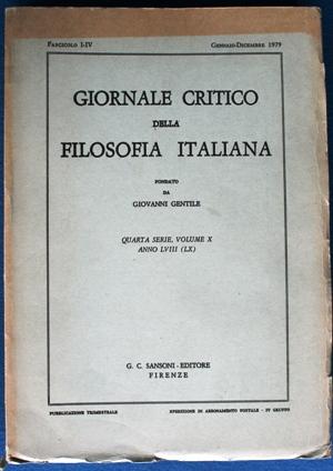 Giornale critico della filosofia italiana