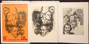 [Two etchings and poster for 8th Congresso UIL]