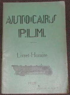 Autocars P. L. M.: livret-horaire-1925.