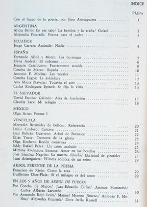 Revista ÁRBOL DE FUEGO : Poesía. No.46 Ene 1972 : Alejandra Pizarnik: Poema para el padre ; Conch...