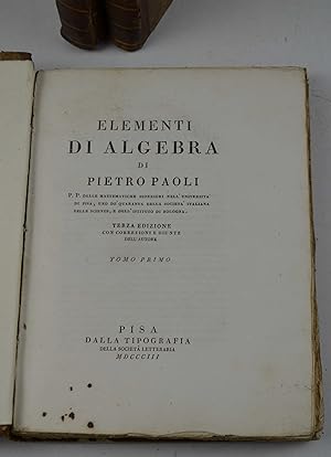 Elementi di algebra& Terza edizione con correzioni e giunte dell'autore.