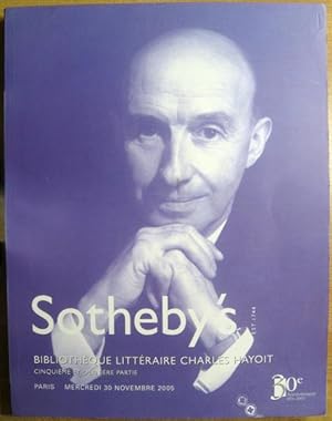 Bibliotheque Litteraire Charles Hayoit: Cinqieme et Derniere Partie; 30 Novembre 2005; Sale PF5024