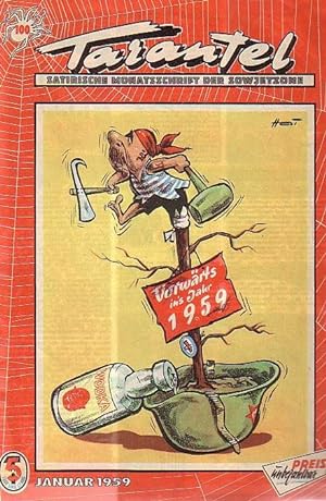 Tarantel. Satirische Monatsschrift der DDR [ später: der Sowjetzone ]. Heft 100 von Januar 1959.