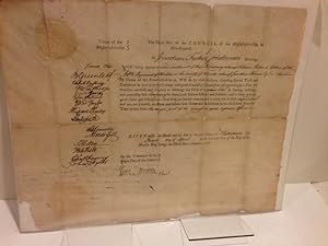 APPOINTING A SECOND LIEUTENANT IN THE WORCESTER MILITIA IN APRIL, 1776, a partly printed document...