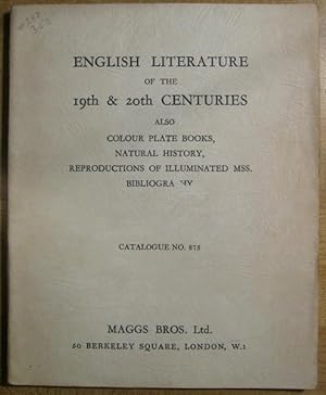 English Literature of the 19th & 20th Centuries: Also Colour Plate Books, Natural History, Reprod...
