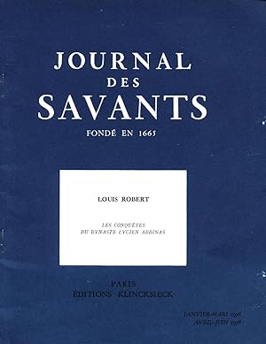 Les Conquètes du dynaste Lycien Arbinas Journal des savants. Janvier-mars 1978