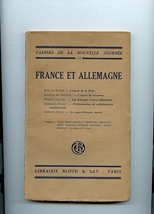 FRANCE ET ALLEMAGNE. Cahiers de la Nouvelle Journée - 13 - .