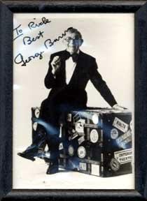 Autographed black and white publicity photograph of Gracie Allen's sidekick George Burns.