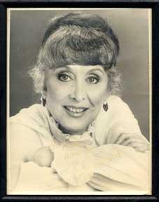 Autographed black and white publicity photograph of television's Edna Babish-DeFazio, Betty Garrett.