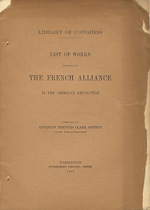 List of works relating to the French alliance in the American revolution