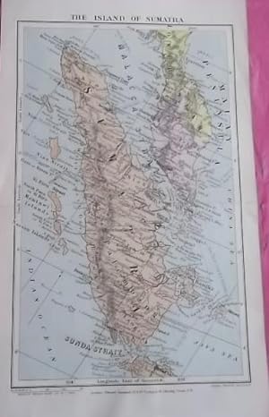 THE ISLAND OF SUMATRA (ORIGINAL COLOUR MAP)