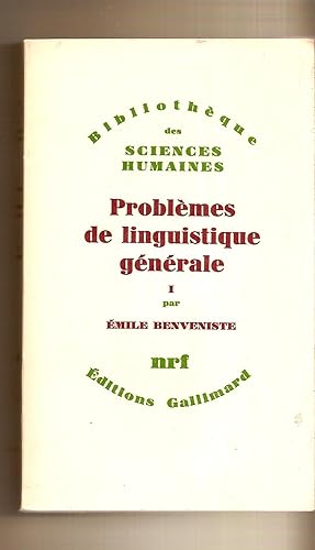 Problemes De Linguistique Generale