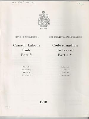 Canada Labour Code Part V Office Consolidation