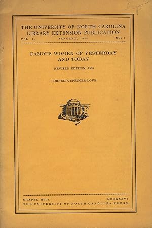 Famous women of yesterday and today. Revised edition, 1935