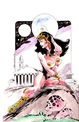 Original Painting of Dejah Thoris (Edgar Rice Burroughs' 'Princess of Mars' heroine) By Butch Bur...