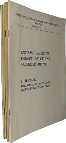 Antifaschistischer Gedenk- und Termin-Kalender 1977, 1978, 1980 (nur Teil 2), 1982, 1984, 1985 (n...