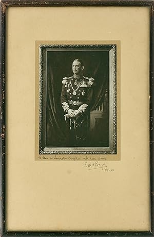 A signed photograph of a portrait in oils of Admiral Edward Evans in full dress uniform