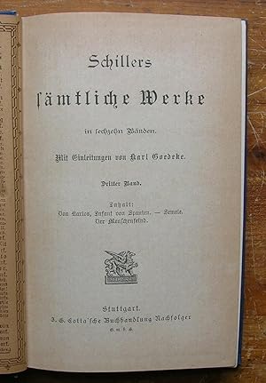 Schiller's Samtliche Werke. [Dritter Band, volume 3 only]