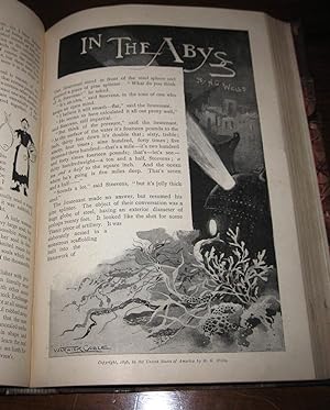 Pearson's Magazine 1896 two half leather bound volumes includes first printings of "In "The Abyss...