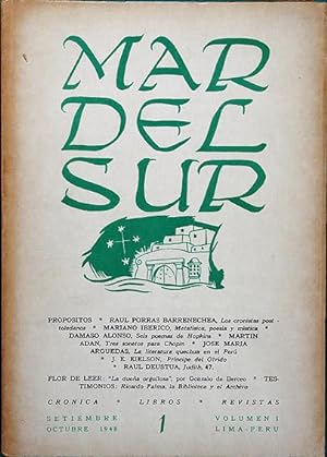 MAR DEL SUR. Revista Peruana de Cultura. No. 1, Sep-Oct 1948