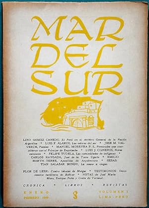 MAR DEL SUR. Revista Peruana de Cultura. No. 3, Enero-Febrero 1949