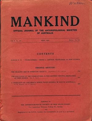"The Healing Art in Primitive Society" in MANKIND: Official Journal of the Anthropological Societ...