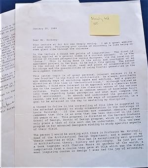 Original Typed And Signed Two-Page Letter (January 25, 1989) From Nir Buras To Artist David Hockn...