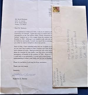 Original Typed And Signed One-Page Letter With Envelope (1989] From Katherine S. Thomas To Artist...