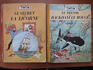 The Adventures of Tintin: Set of 2 1952 MEDALLION EDITIONs in French: Le Secert de La Licorne (Se...