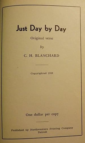 JUST DAY BY DAY: ORIGINAL VERSE