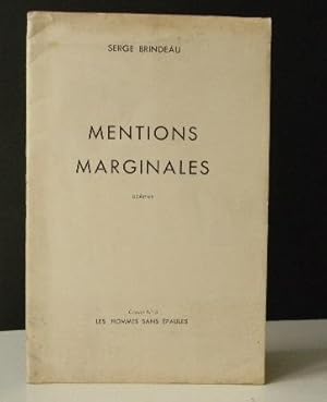 MENTIONS MARGINALES. Poèmes.