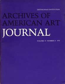 Archives of American Art Journal, Vol. 15, No. 4, 1975.