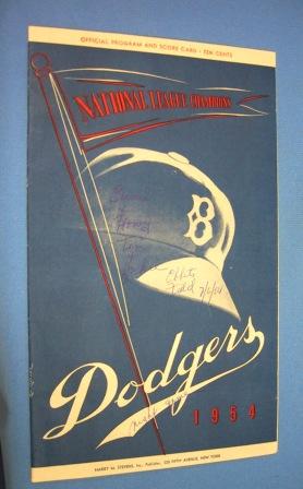 1954 DODGERS NATIONAL LEAGUE CHAMPIONS Official Program and Score Card