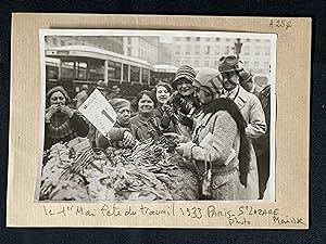 1er MAI FETE DU TRAVAIL-1933 PARIS SAINT-LAZARE-PHOTOGRAPHIE