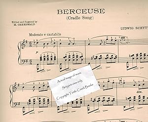 Berceuse ( Cradle Song ) No 1970 50 - Vintage Sheet Music