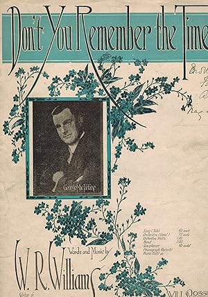 Don't You Remember The Time ? - Vintage Sheet Music George MacFarlane Cover