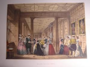 A Fine Original Hand Coloured Lithograph Illustration of The Gallery (interior), Hatfield, Hertfo...