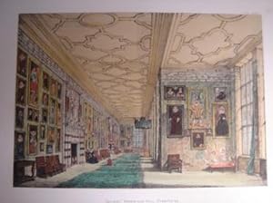 A Fine Original Hand Coloured Lithograph Illustration of The Gallery, Hardwicke Hall in Derbyshir...