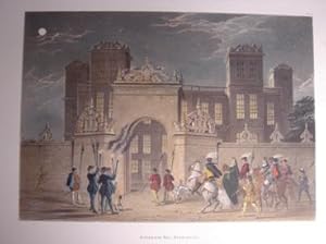 A Fine Original Hand Coloured Lithograph Illustration of Hardwicke Hall, Derbyshire from The Mans...