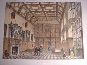 A Fine Original Hand Coloured Lithograph Illustration of The Hall, Hatfield in Hertfordshire from...