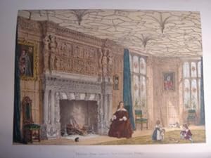 A Fine Original Hand Coloured Lithograph Illustration of The Drawing Room, Loseley in Surrey from...